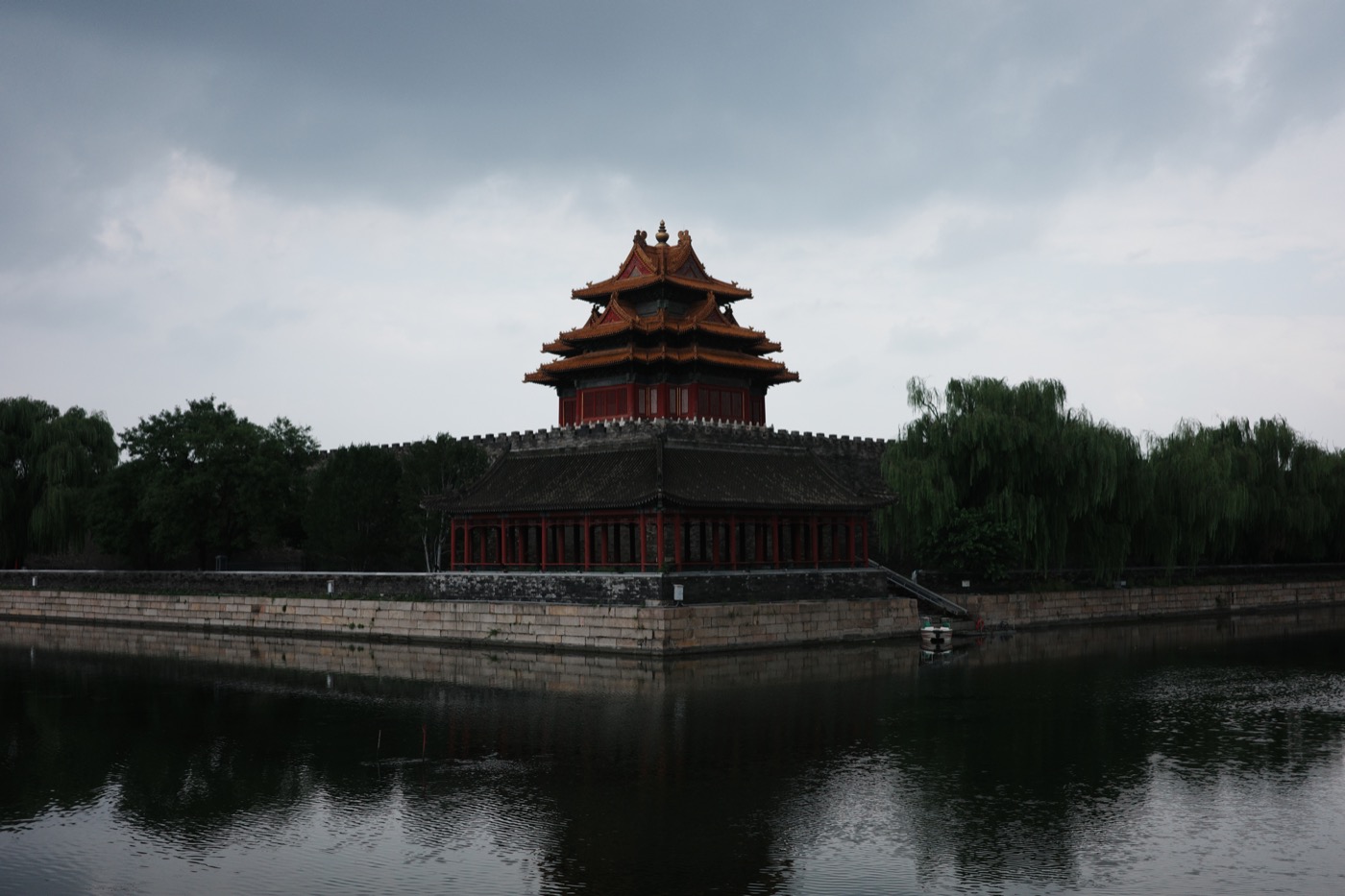 北京故宫角楼的雪景